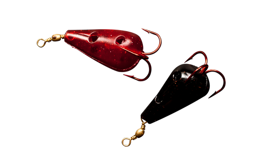Rod-N-Bobbs® Tackle Beacon® Catfish Black & Red Teardrop Lure Treble Hook (2 Pack) - #4 Hook Size