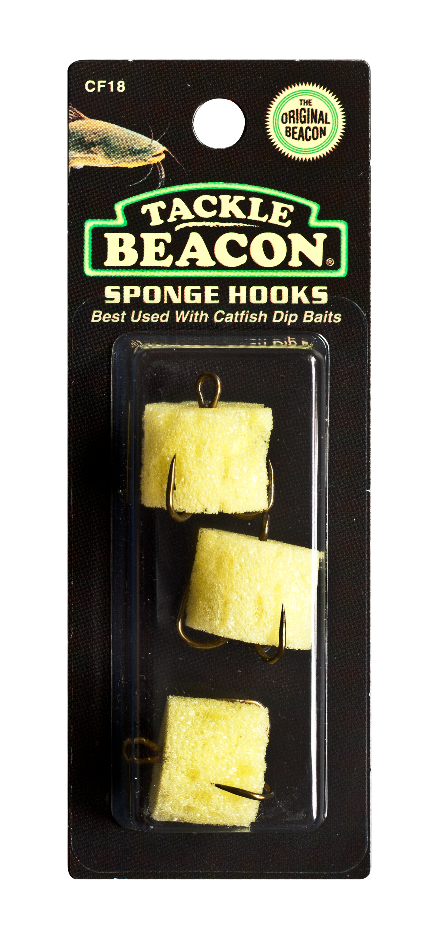 Rod-N-Bobbs® Tackle Beacon® Catfish Yellow Sponge Hook Treble Hook (3 Pack) - #4 Hook Size