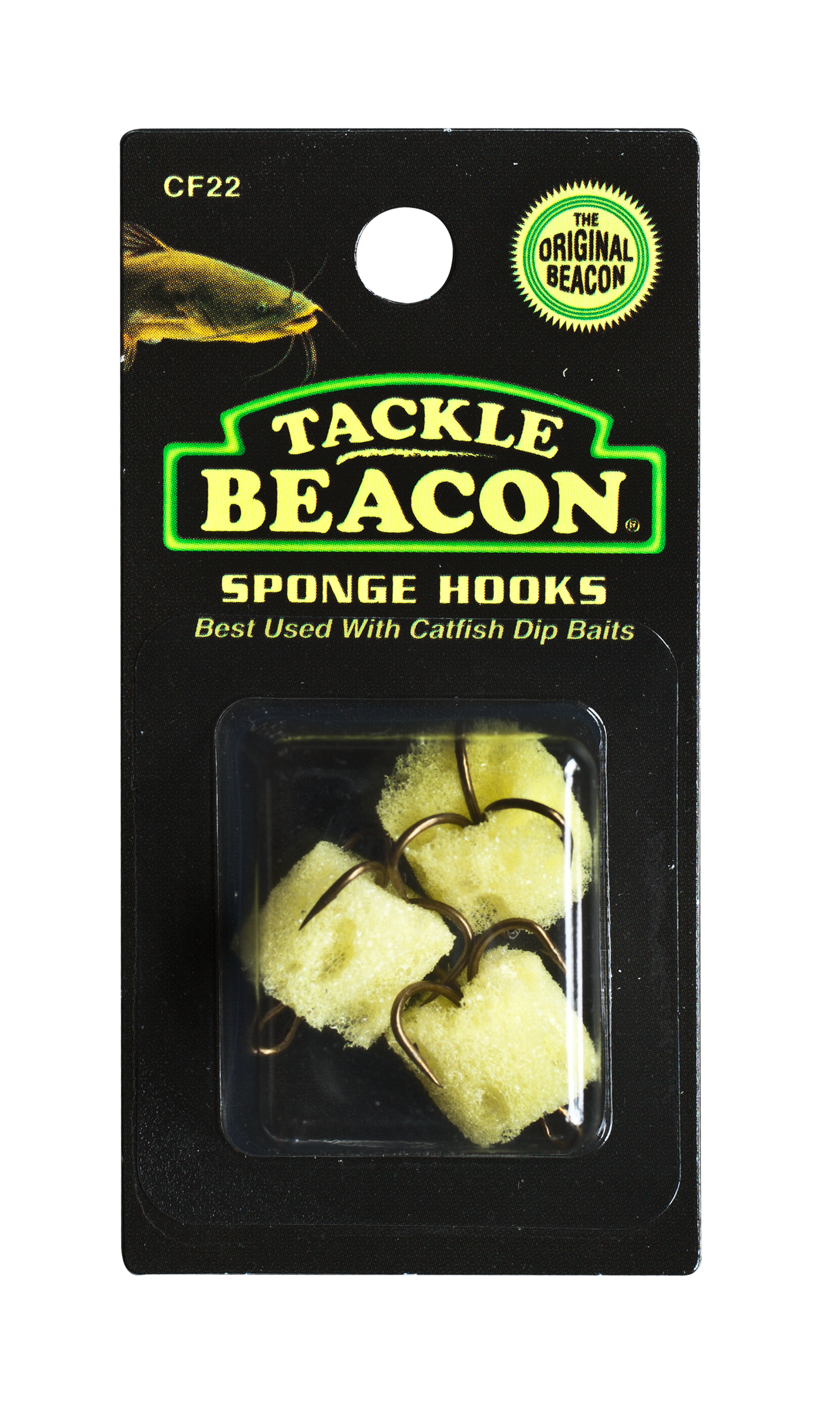 Rod-N-Bobbs® Tackle Beacon® Catfish Yellow Sponge Hook Treble Hook (3 Pack) - #4 Hook Size
