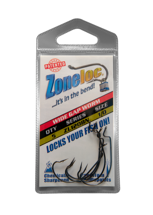 Rod-N-Bobbs® Zoneloc® Wide Gap Worm Hook (5 Pack)