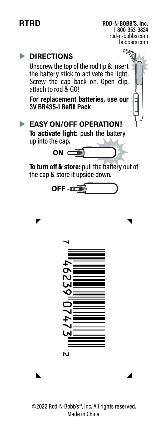 Rod-N-Bobbs® Tackle Beacon Rod Tip Strike Indicator