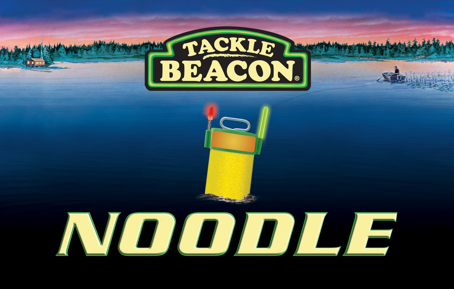 Rod-N-Bobbs® Tackle Beacon® Catfish 17" Yellow Fishn' Noodle with Integrated Light Stick and Flag Holder
