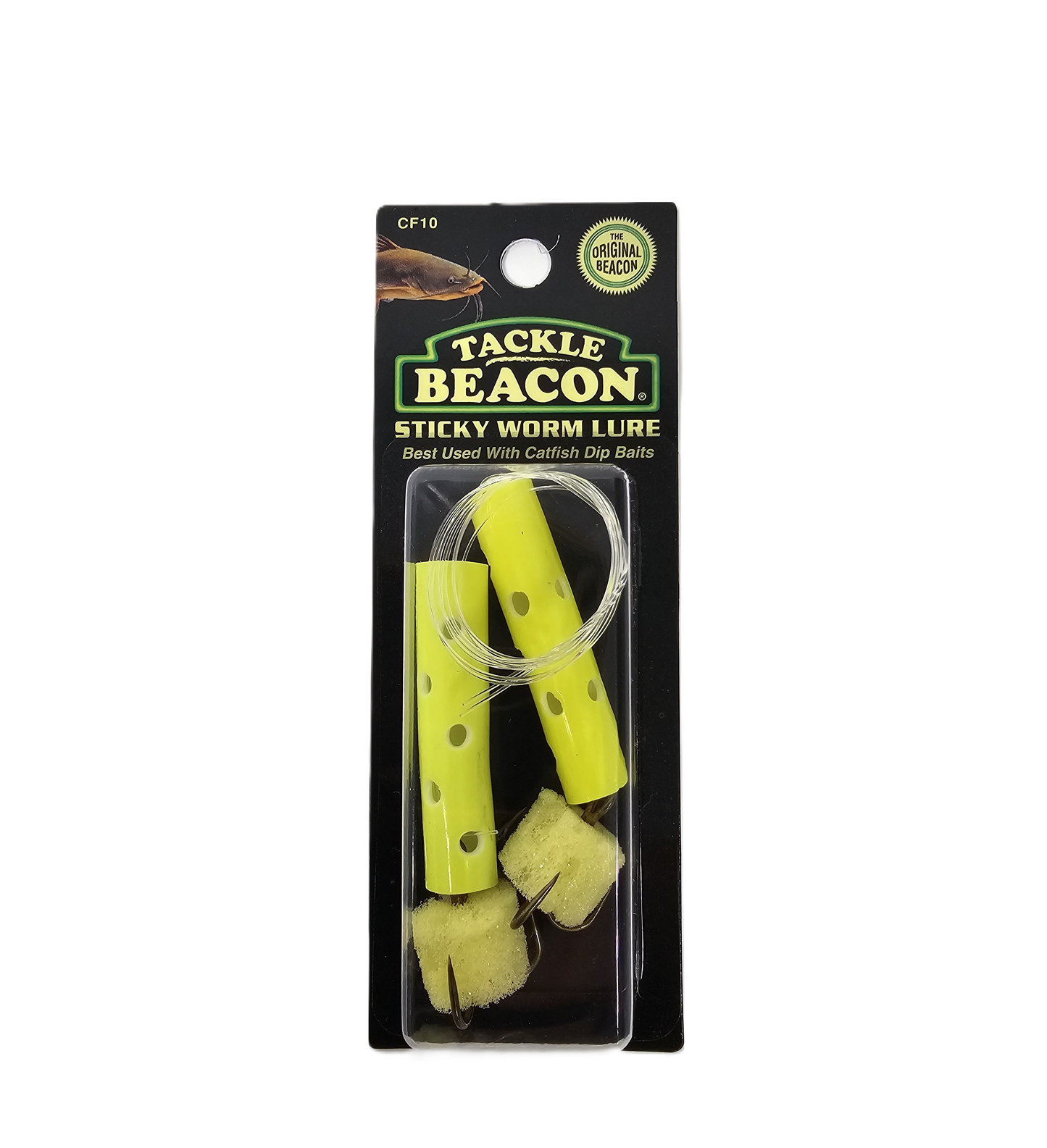 Rod-N-Bobbs® Tackle Beacon® Catfish Yellow Sticky Worm Treble Hook (2 Pack) - #4 Hook Size