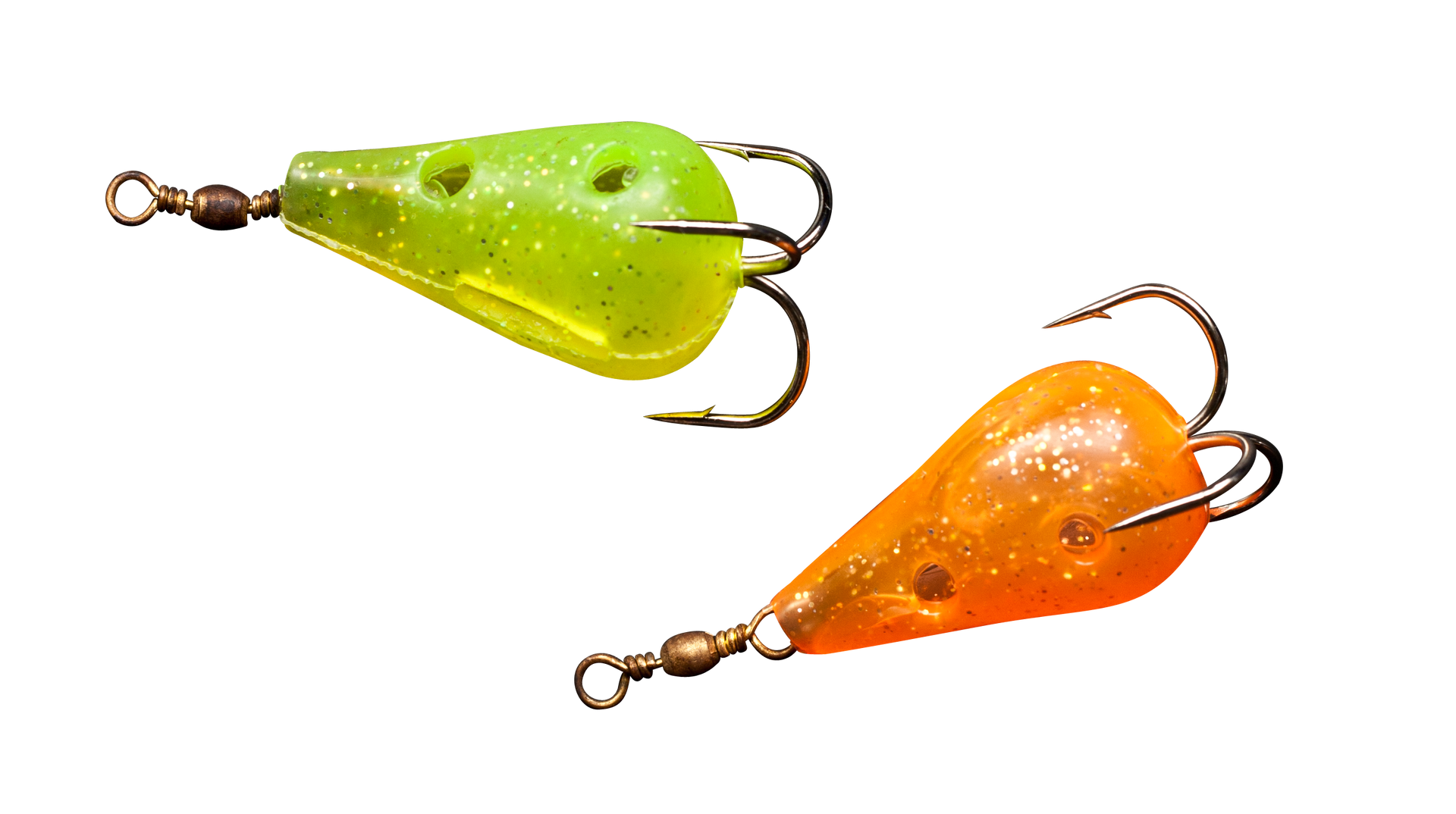 Rod-N-Bobbs Tackle Beacon Catfish Black & Red Teardrop Lure Treble Hook (2 Pack) - #4 Hook Size - Chartreuse and Orange Rod-N-Bobbs Tackle Beacon Catfish Black & Red Teardrop Lure Treble Hook (2 Pack) - #4 Hook Size - Chartreuse and Orange