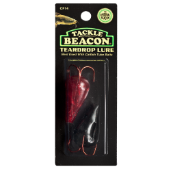 Rod-N-Bobbs® Tackle Beacon® Catfish Black & Red Teardrop Lure Treble Hook (2 Pack) - #4 Hook Size