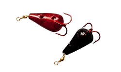 Rod-N-Bobbs® Tackle Beacon® Catfish Black & Red Teardrop Lure Treble Hook (2 Pack) - #4 Hook Size
