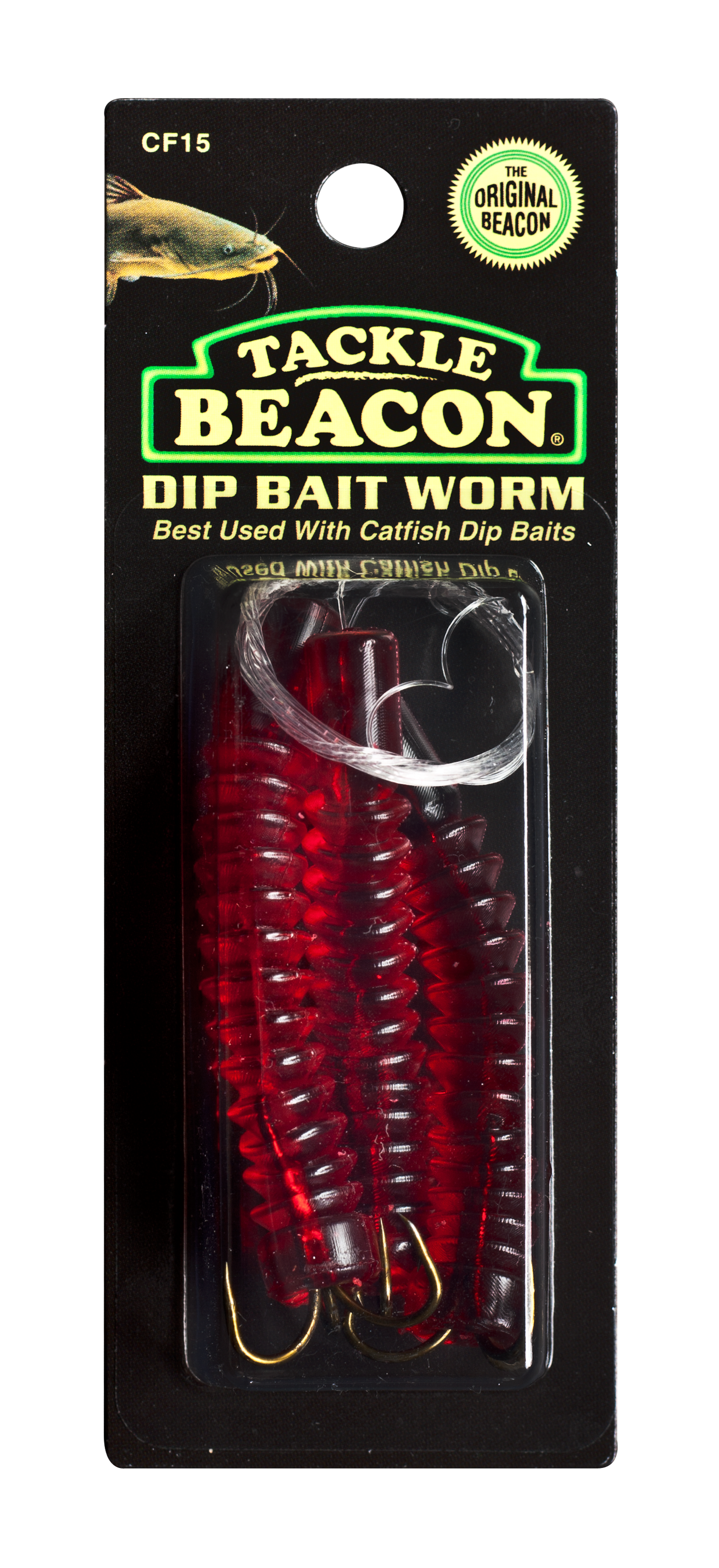 bait worm on a fishing hook Catfish Dip Bait Worms and Hooks - Red