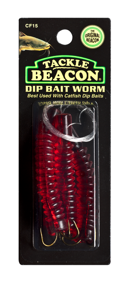 Rod-N-Bobbs® Tackle Beacon® Catfish Red Dip Bait Worm Treble Hook (3 Pack) - #6 Hook Size