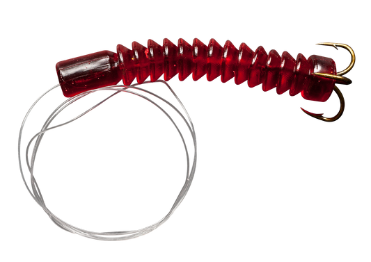 Rod-N-Bobbs® Tackle Beacon® Catfish Red Dip Bait Worm Treble Hook (3 Pack) - #6 Hook Size