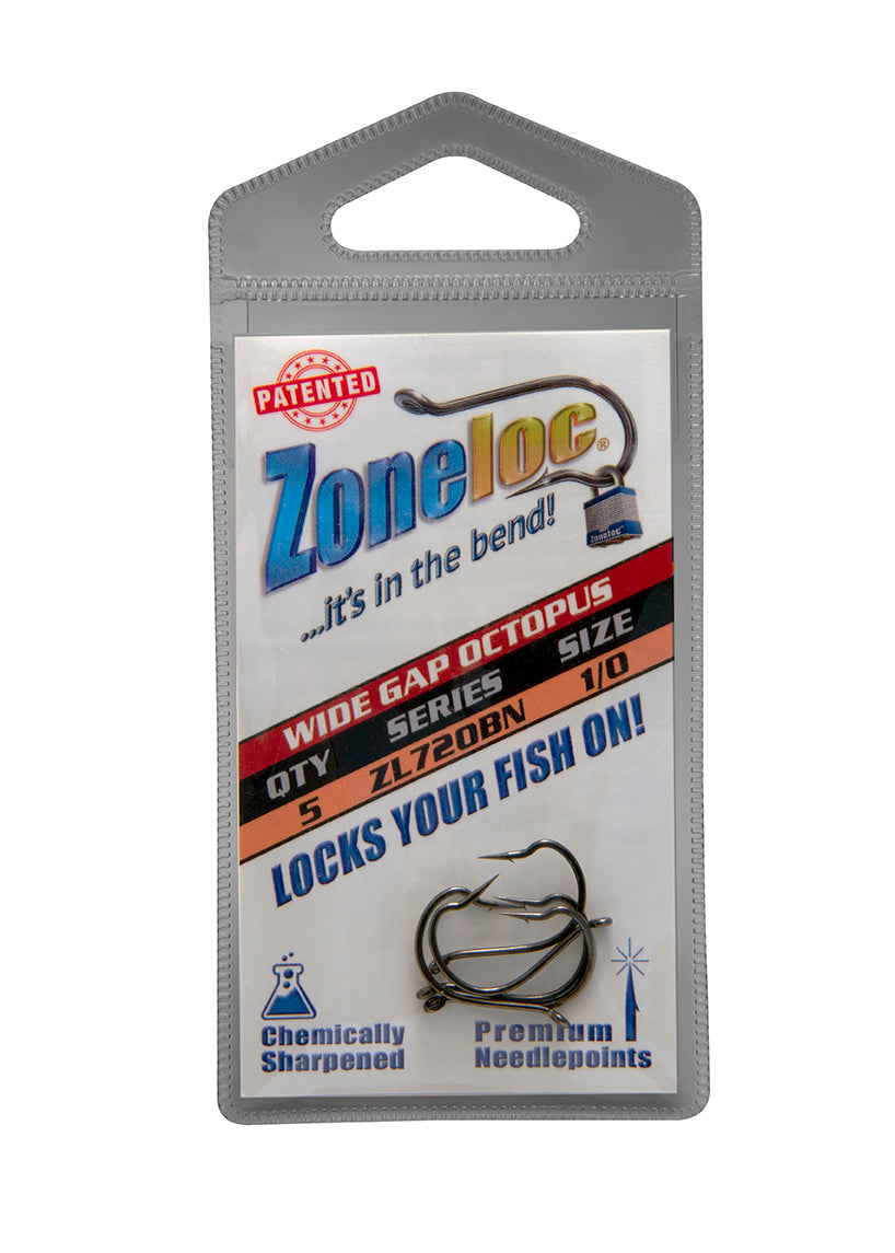 Rod-N-Bobbs® Zoneloc® Wide Gap Octopus Hook (5 Pack)