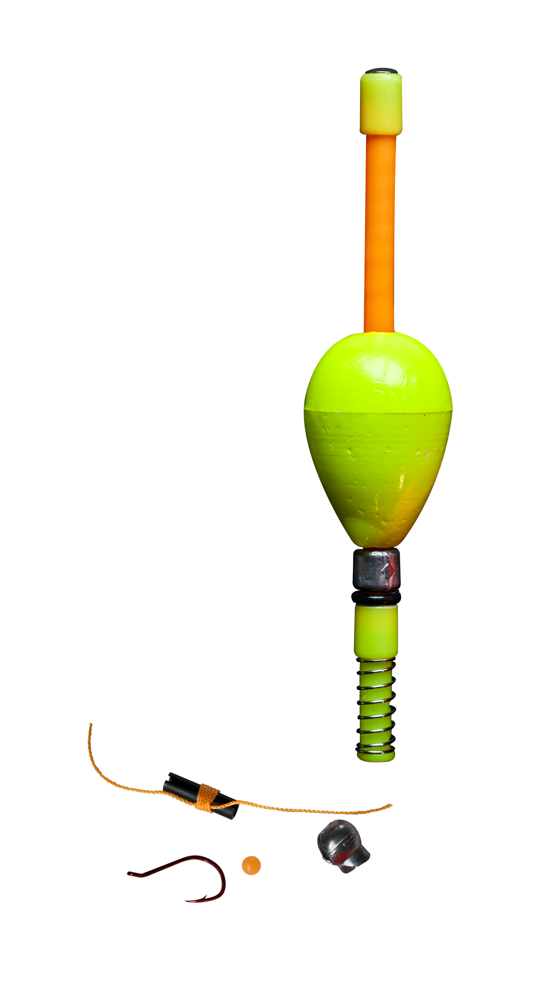 bobber fishing pole DUZ-it-ALL 1.25" Weighted Yellow Slip Bobber
