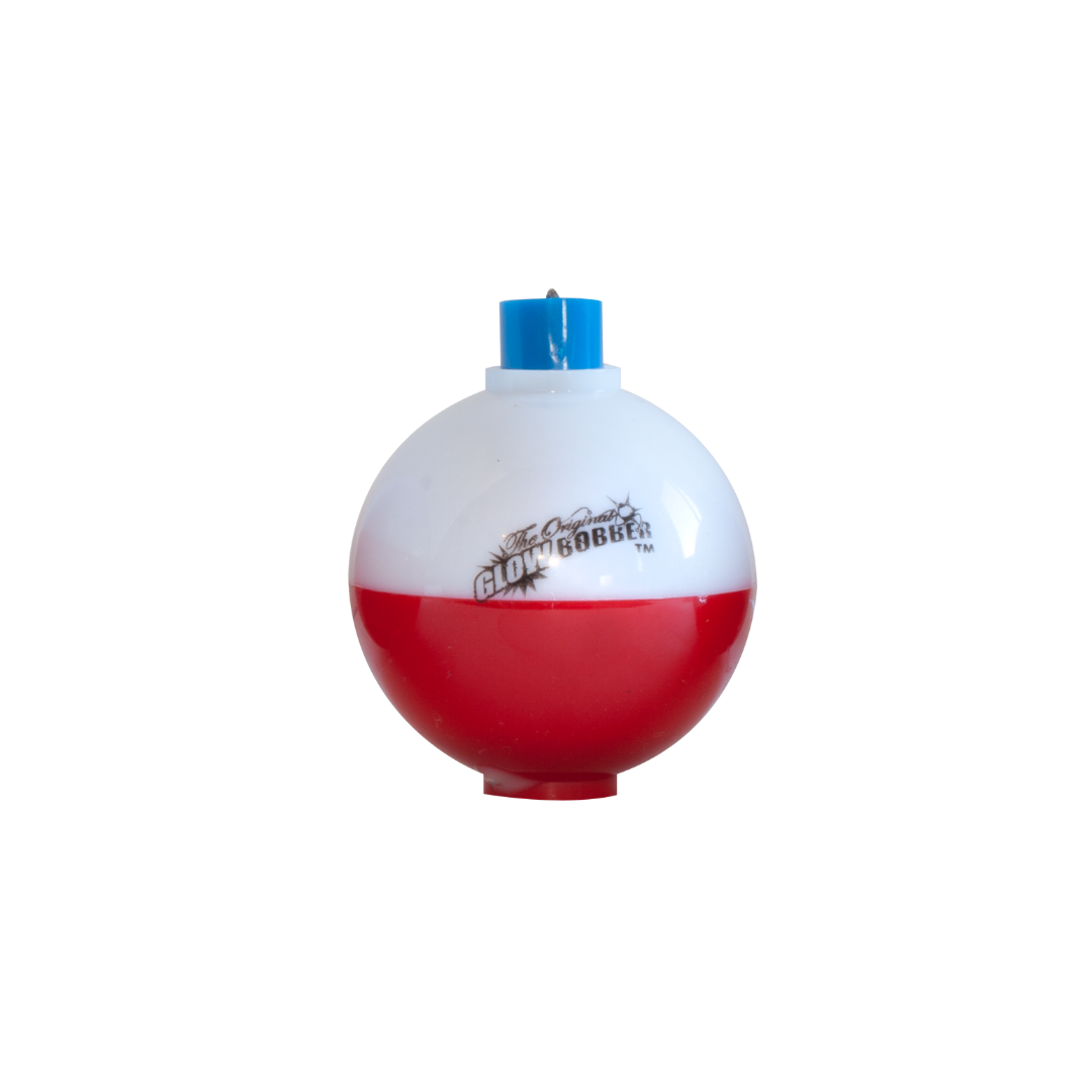 Original Glow Lighted Bobber - Classic Red and White Ball Bobber - 1 1/2