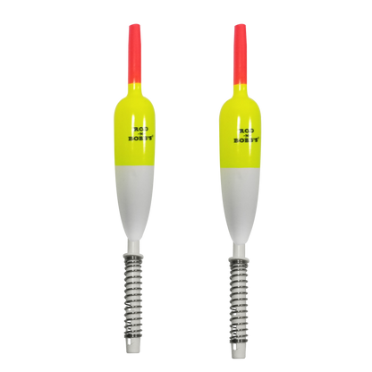 1/2 inch pencil fishing bobbers that works for fixed float, bottom slip, or center slip rigging. 2 Pack