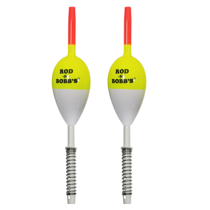 1 inch oval fishing bobbers that works for fixed float, bottom slip, or center slip rigging. 2 Pack